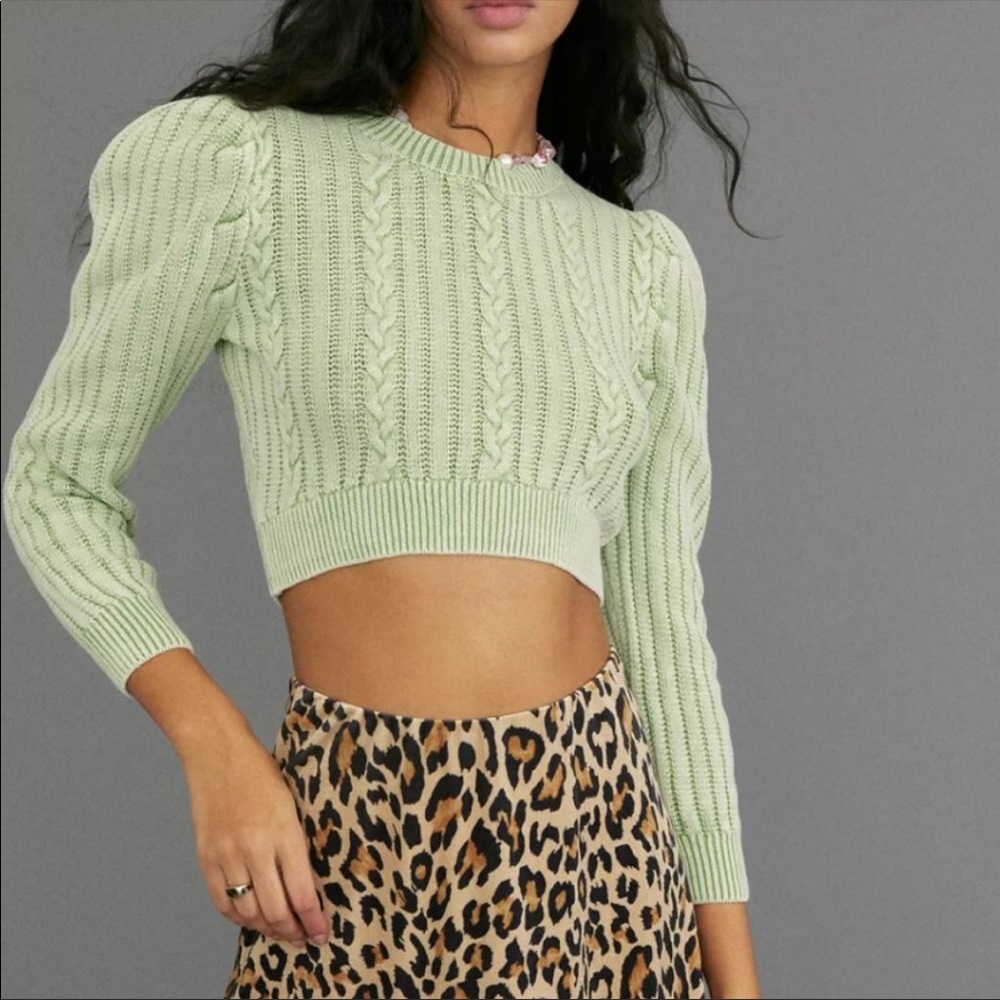 Urban Outfitters Cable Knit Green Sweater